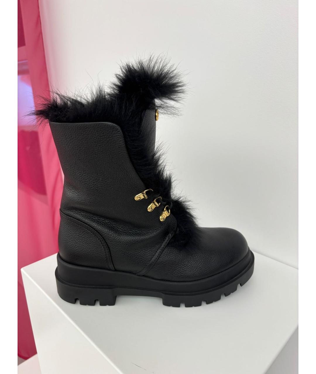 GIUSEPPE ZANOTTI DESIGN Черные кожаные ботинки, фото 5