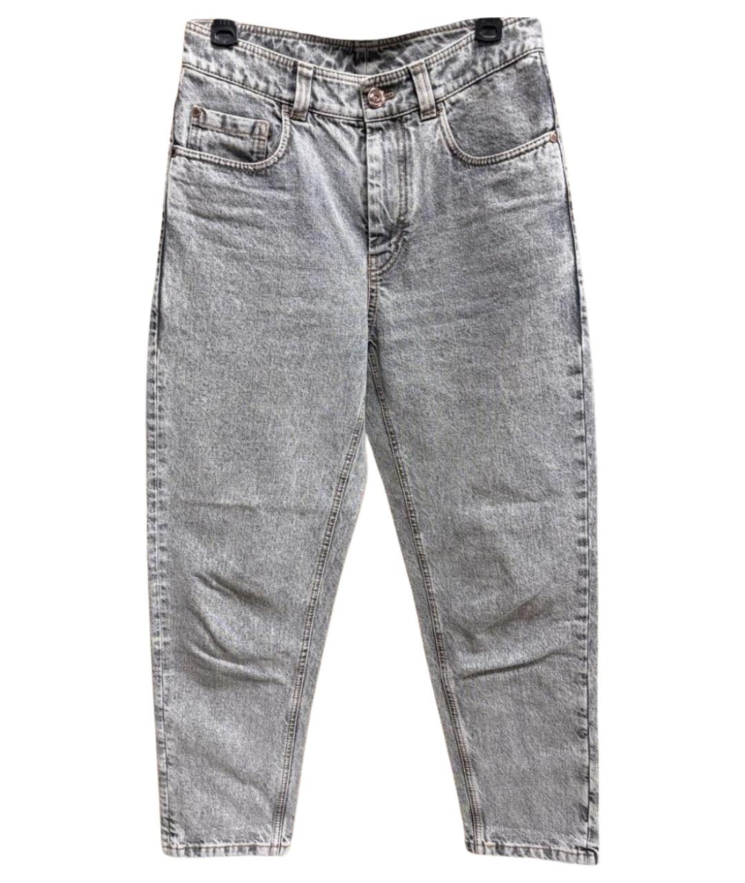 BRUNELLO CUCINELLI Серые хлопковые джинсы слим, фото 1