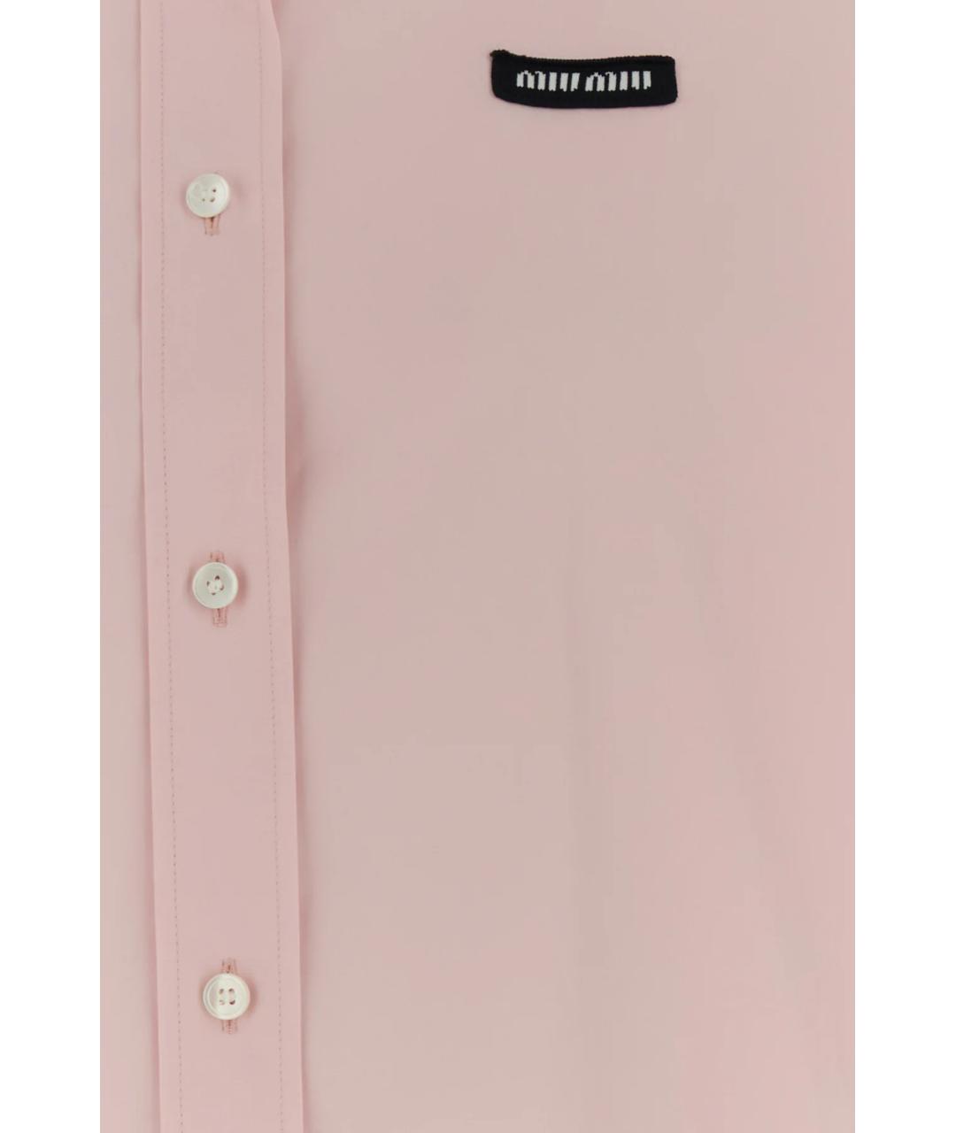 MIU MIU Розовая хлопковая рубашка, фото 3