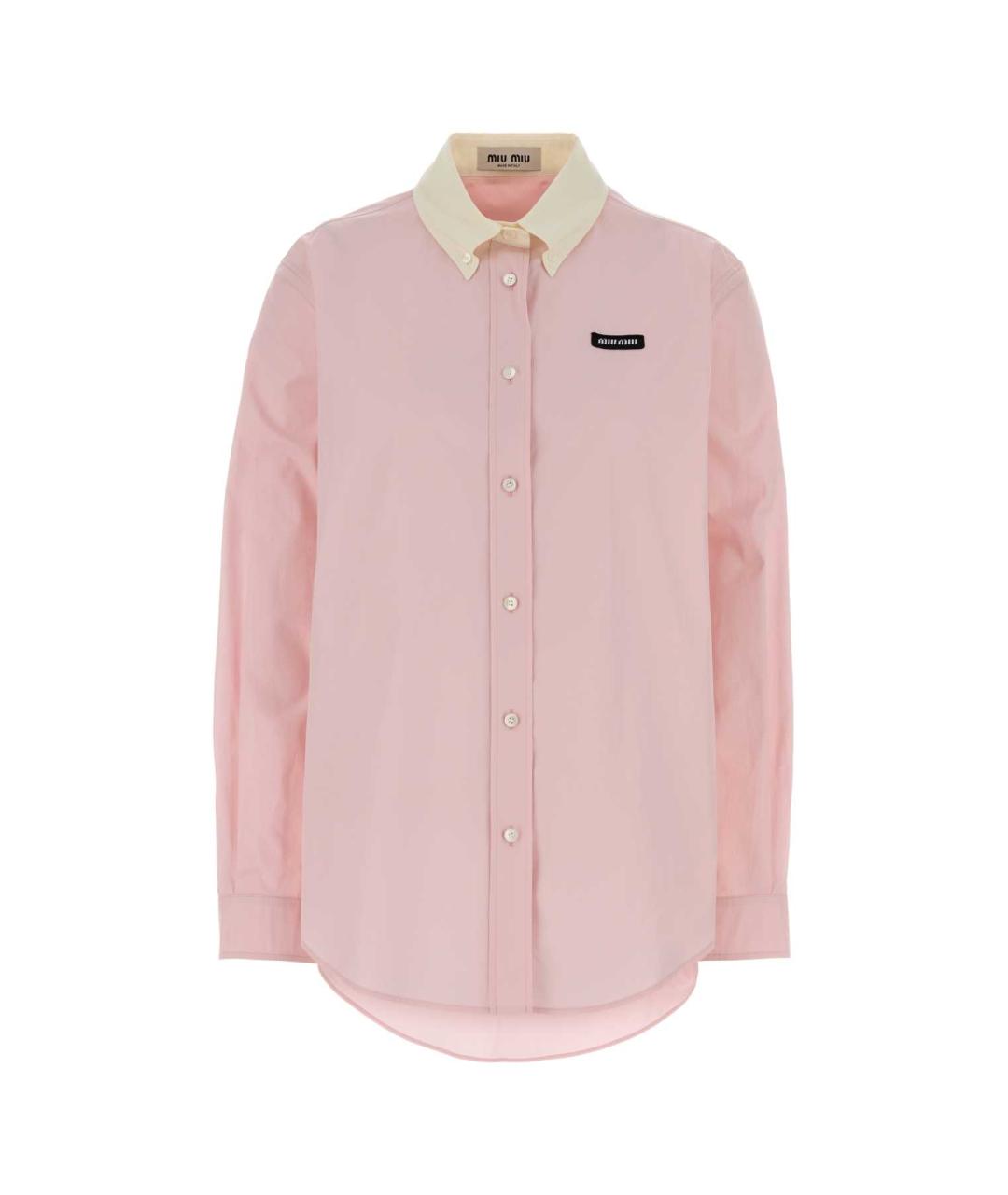 MIU MIU Розовая хлопковая рубашка, фото 1