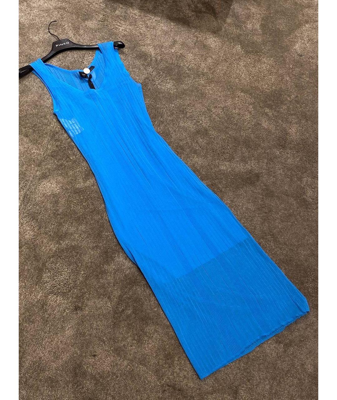 PINKO Голубой вискозный сарафан, фото 7