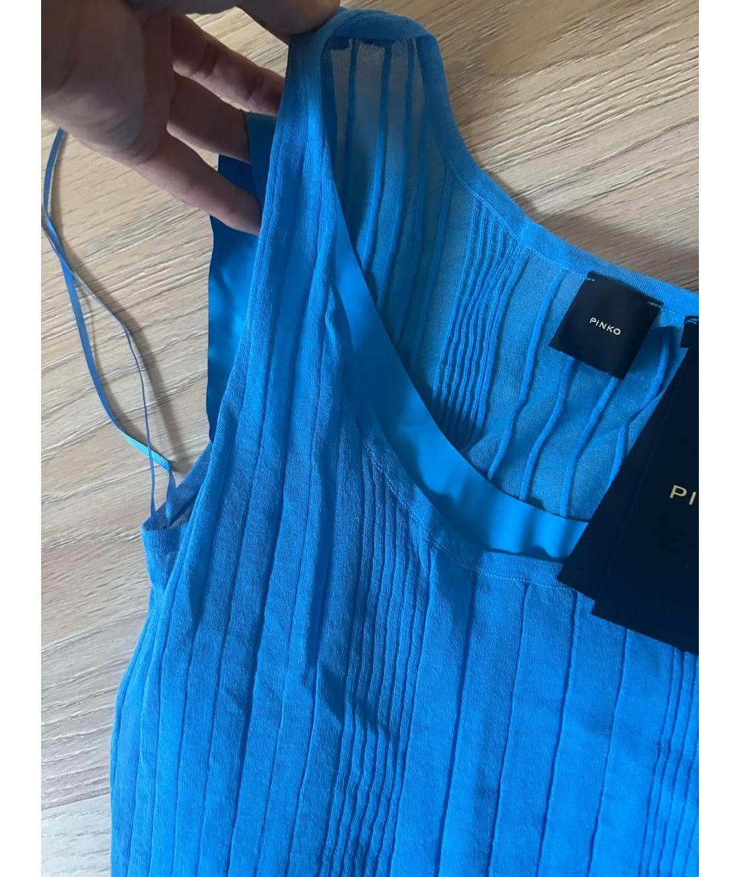 PINKO Голубой вискозный сарафан, фото 6