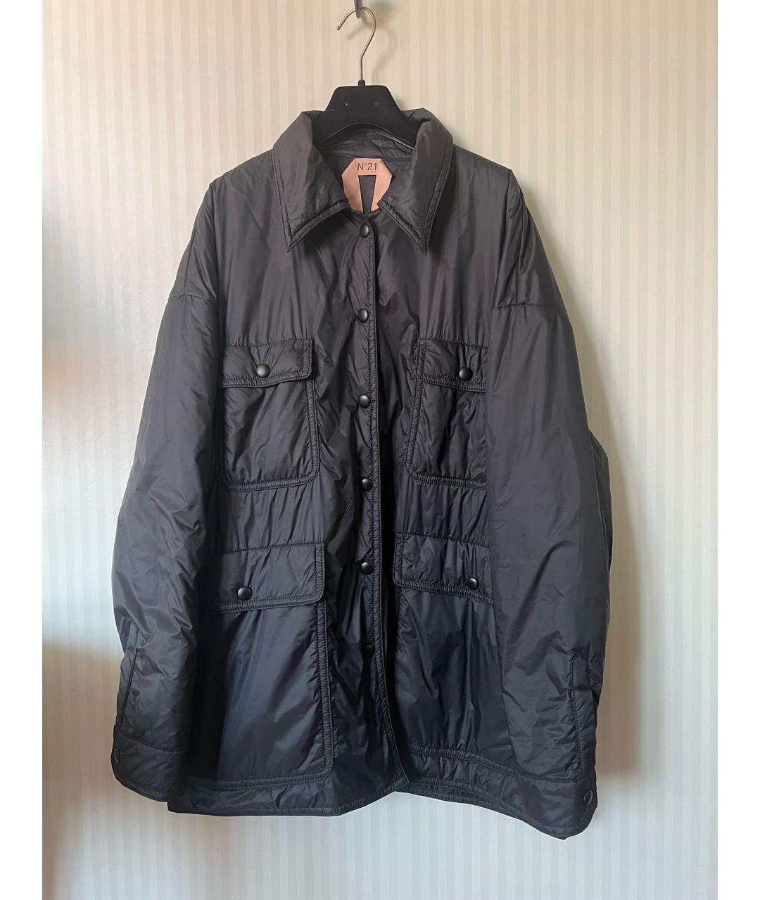 NO. 21 Черная полиамидовая куртка, фото 6