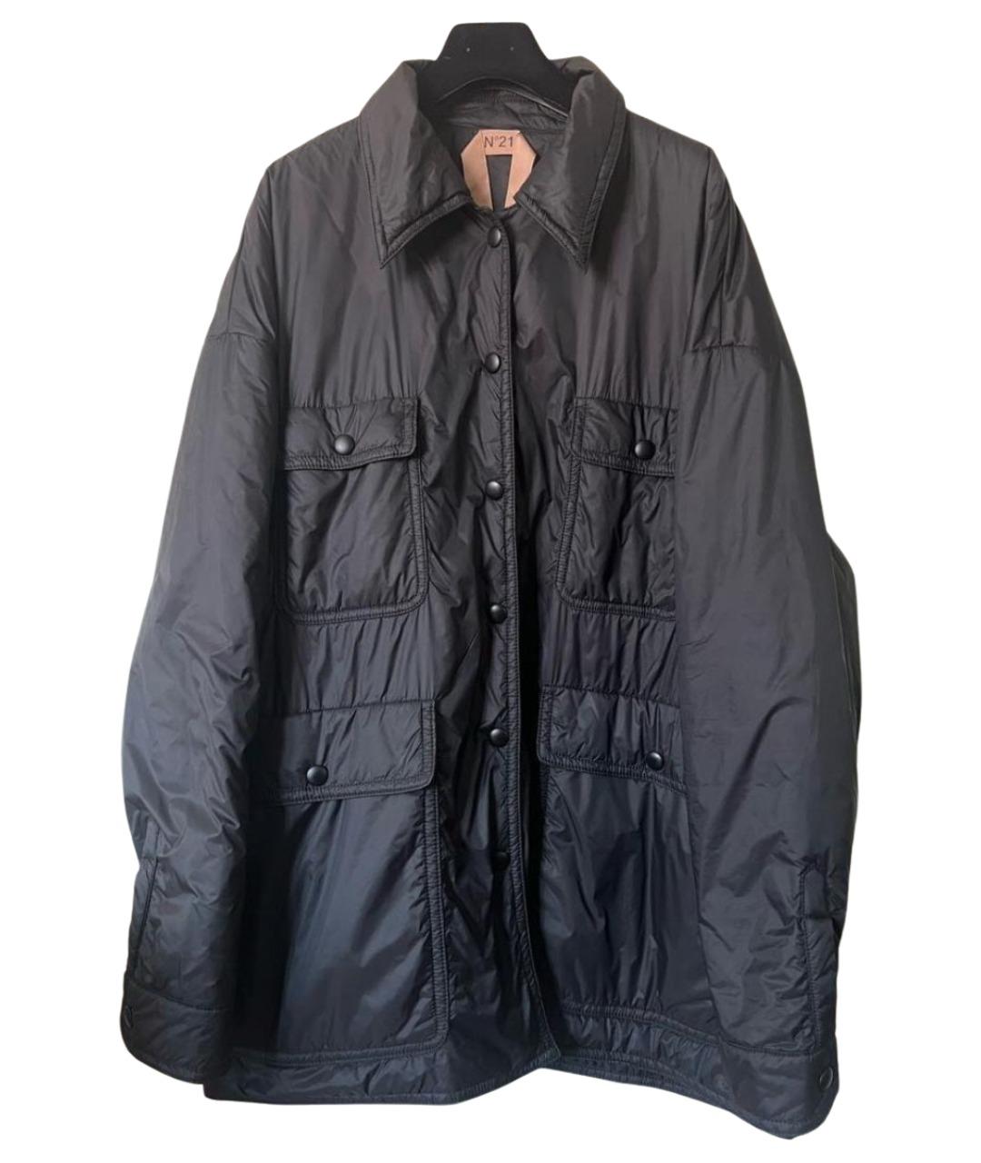 NO. 21 Черная полиамидовая куртка, фото 1