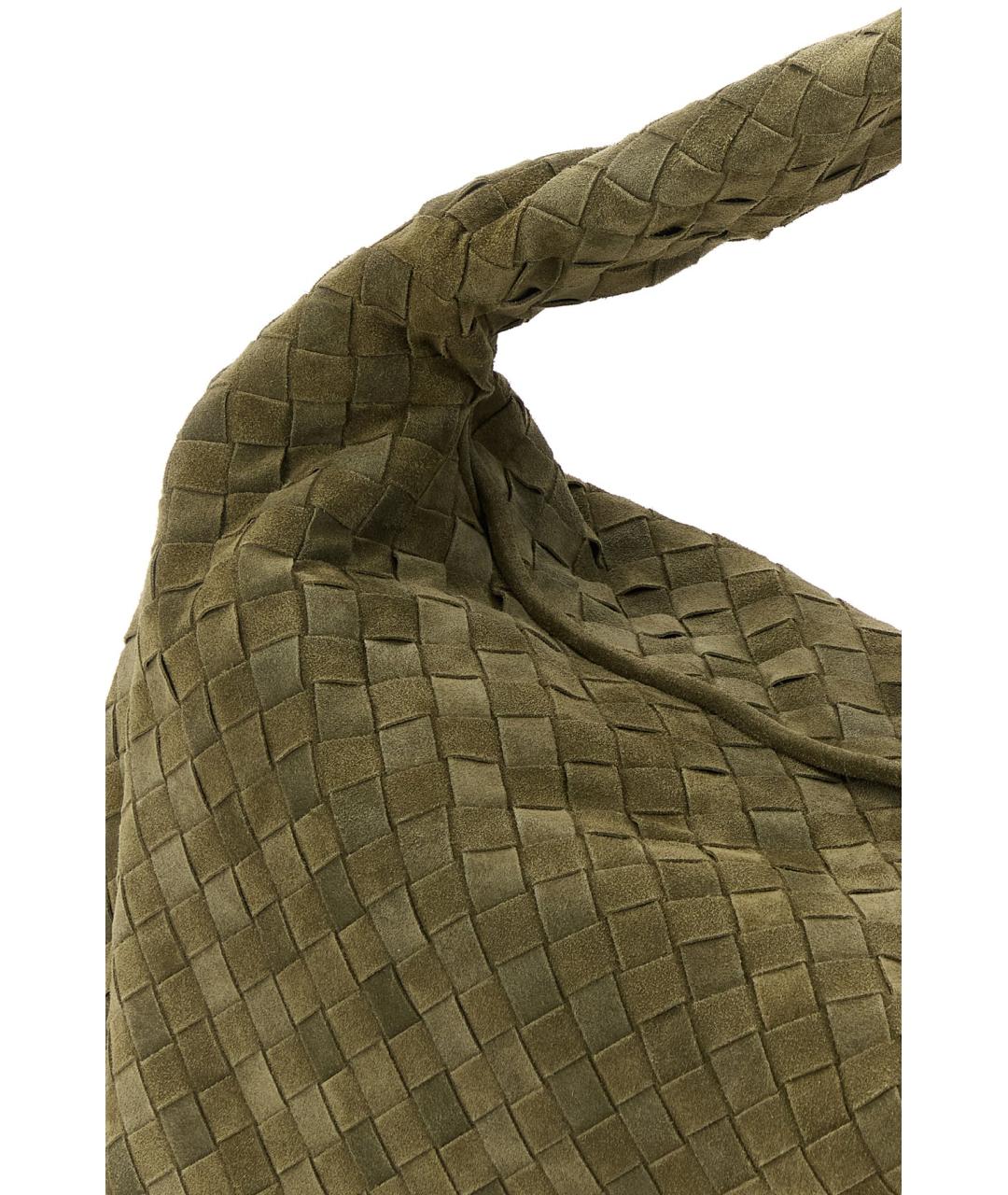 BOTTEGA VENETA Зеленая замшевая сумка через плечо, фото 4