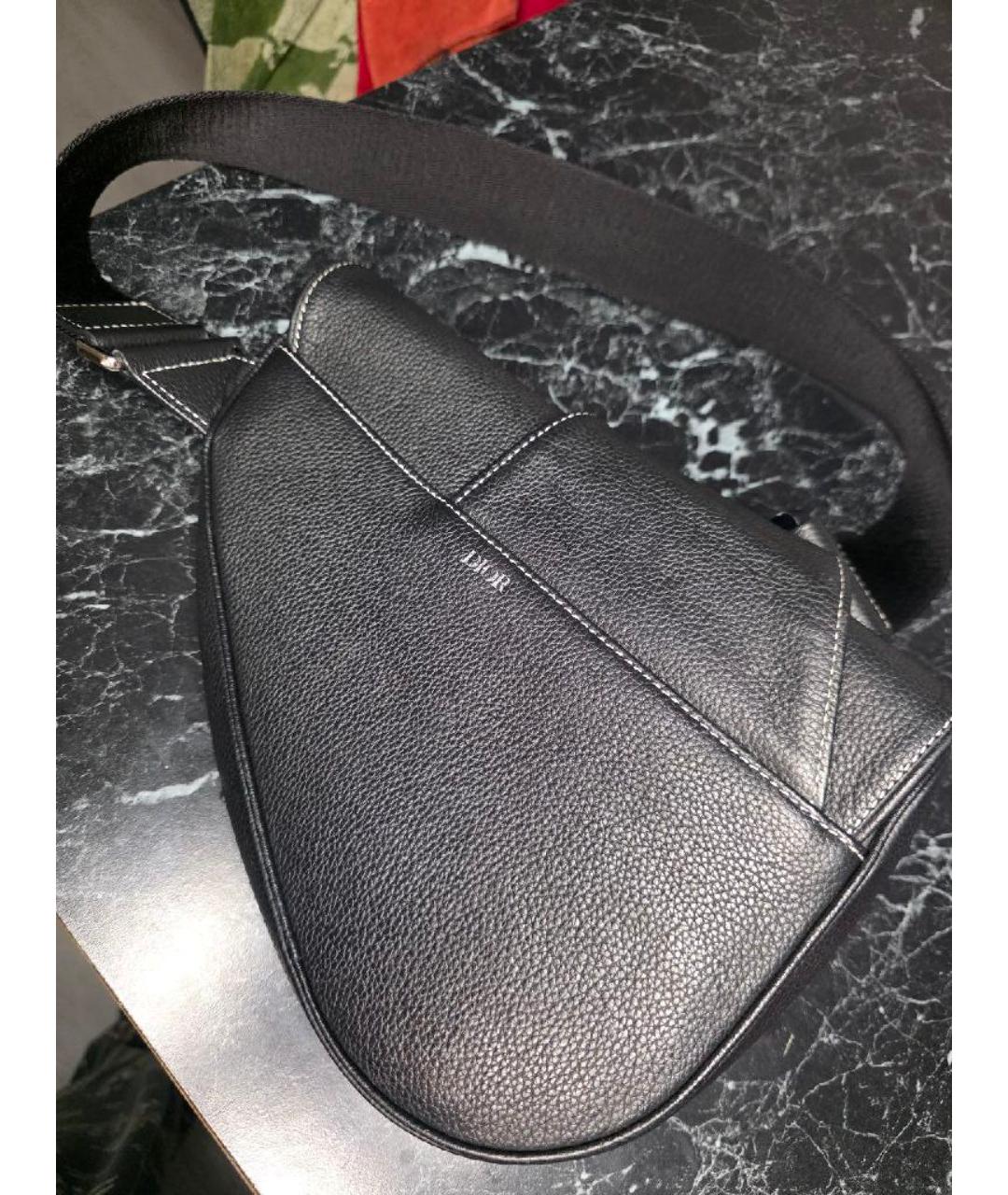 CHRISTIAN DIOR Черная кожаная барсетка, фото 3