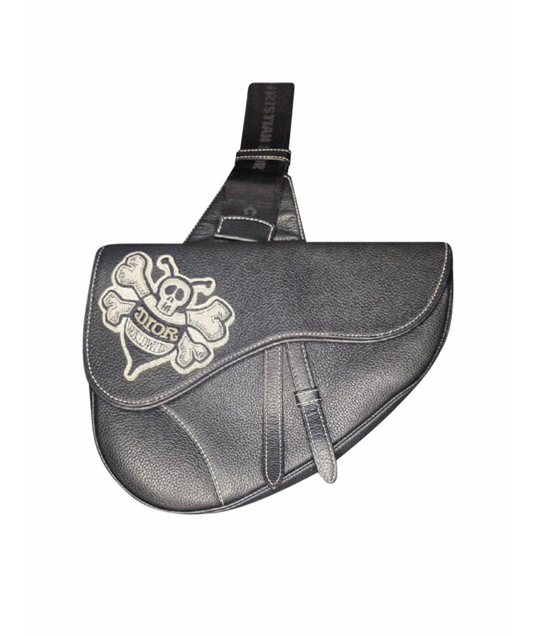 CHRISTIAN DIOR Черная кожаная барсетка, фото 1