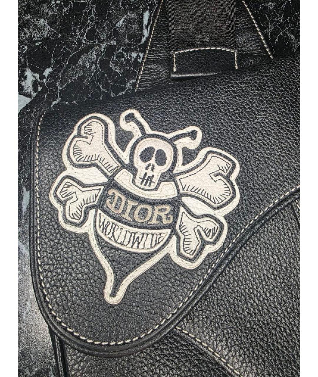 CHRISTIAN DIOR Черная кожаная барсетка, фото 2