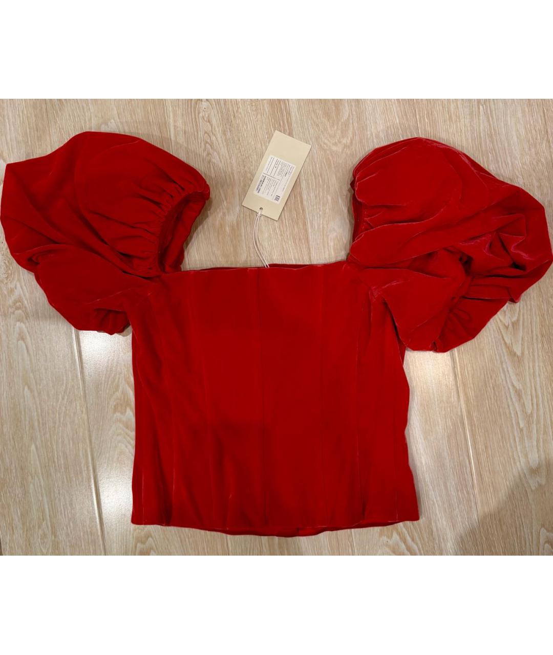 12 STOREEZ Красная бархатная блузы, фото 2