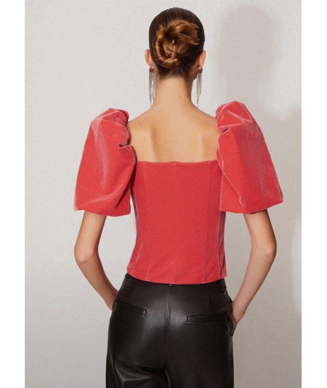12 STOREEZ Красная бархатная блузы, фото 6