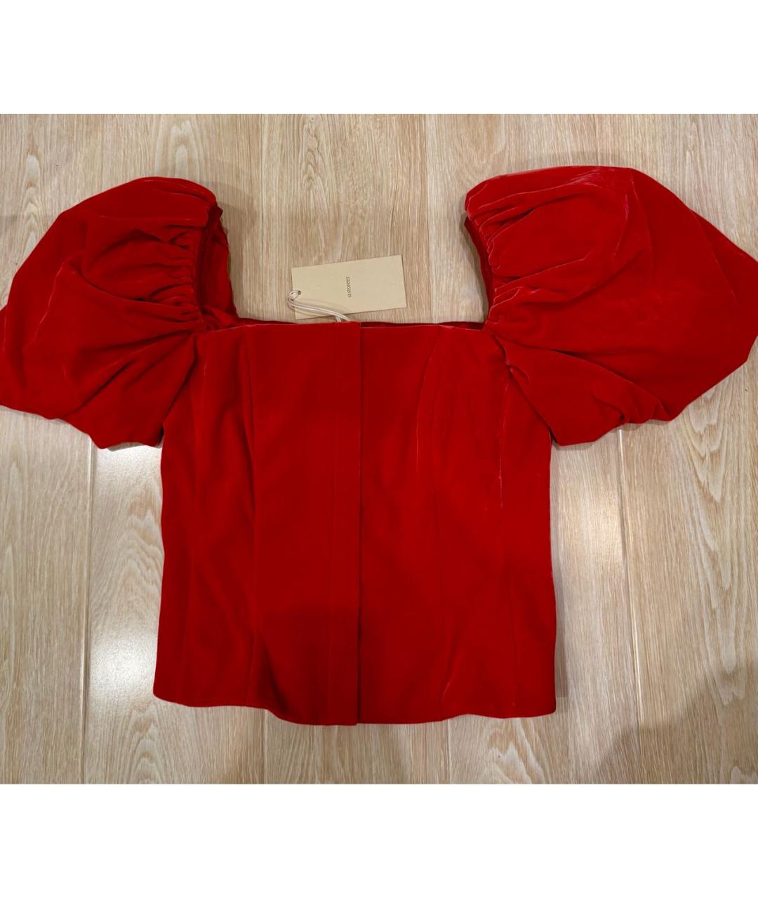 12 STOREEZ Красная бархатная блузы, фото 3