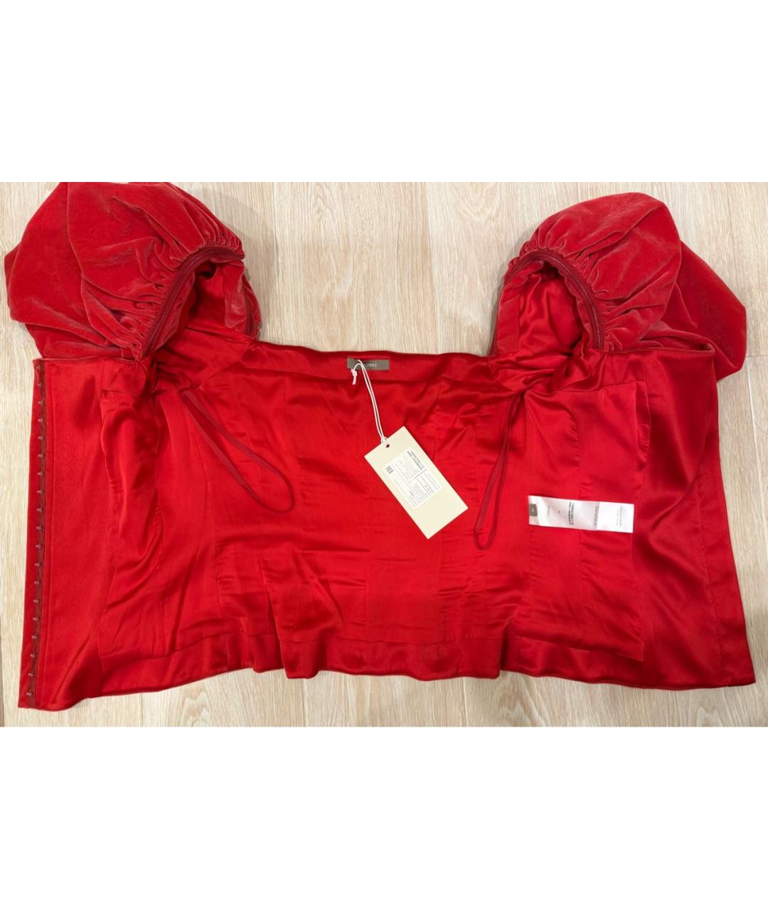 12 STOREEZ Красная бархатная блузы, фото 4
