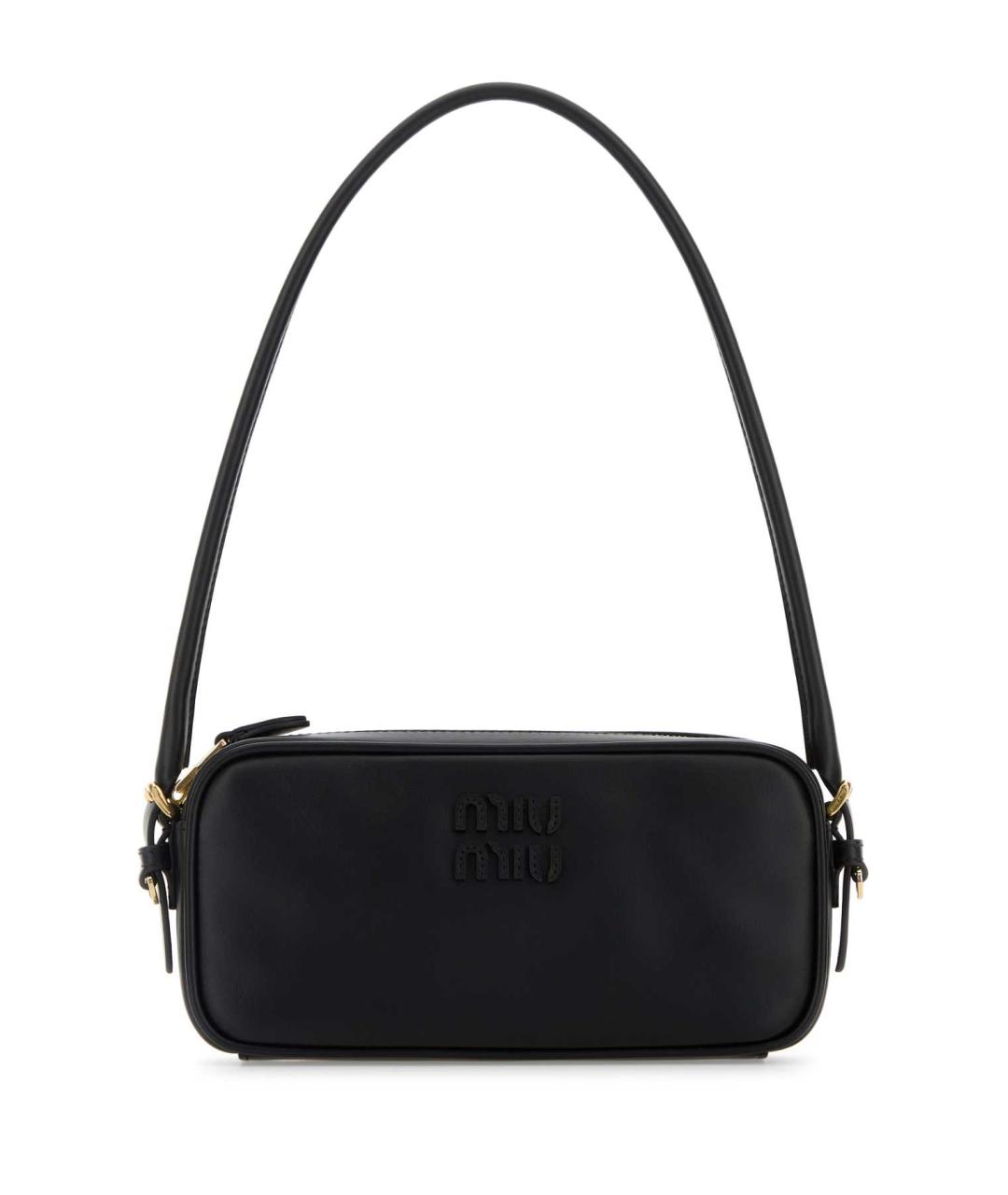 MIU MIU Черная кожаная сумка через плечо, фото 1