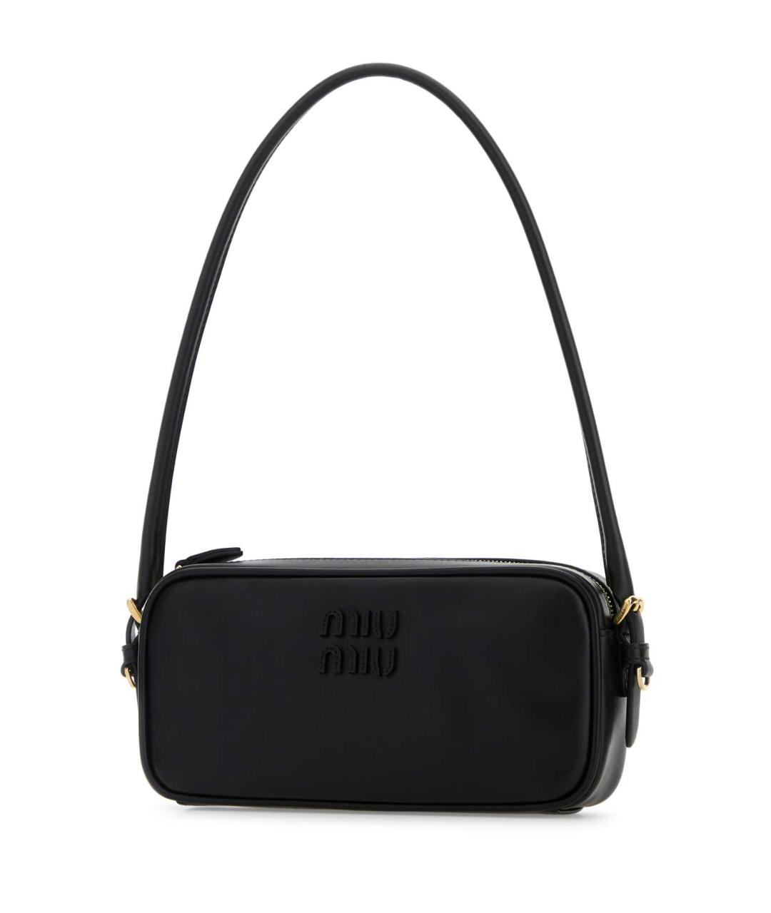 MIU MIU Черная кожаная сумка через плечо, фото 2