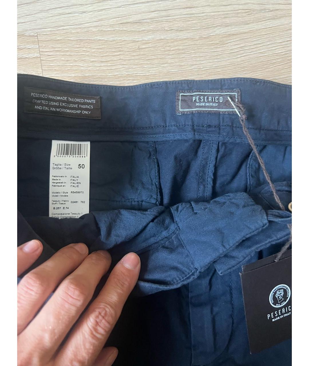 PESERICO Темно-синие хлопковые шорты, фото 4