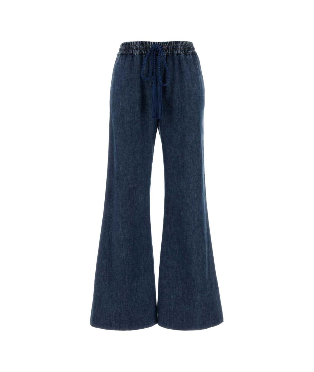 VALENTINO Синие хлопковые джинсы клеш, фото 1