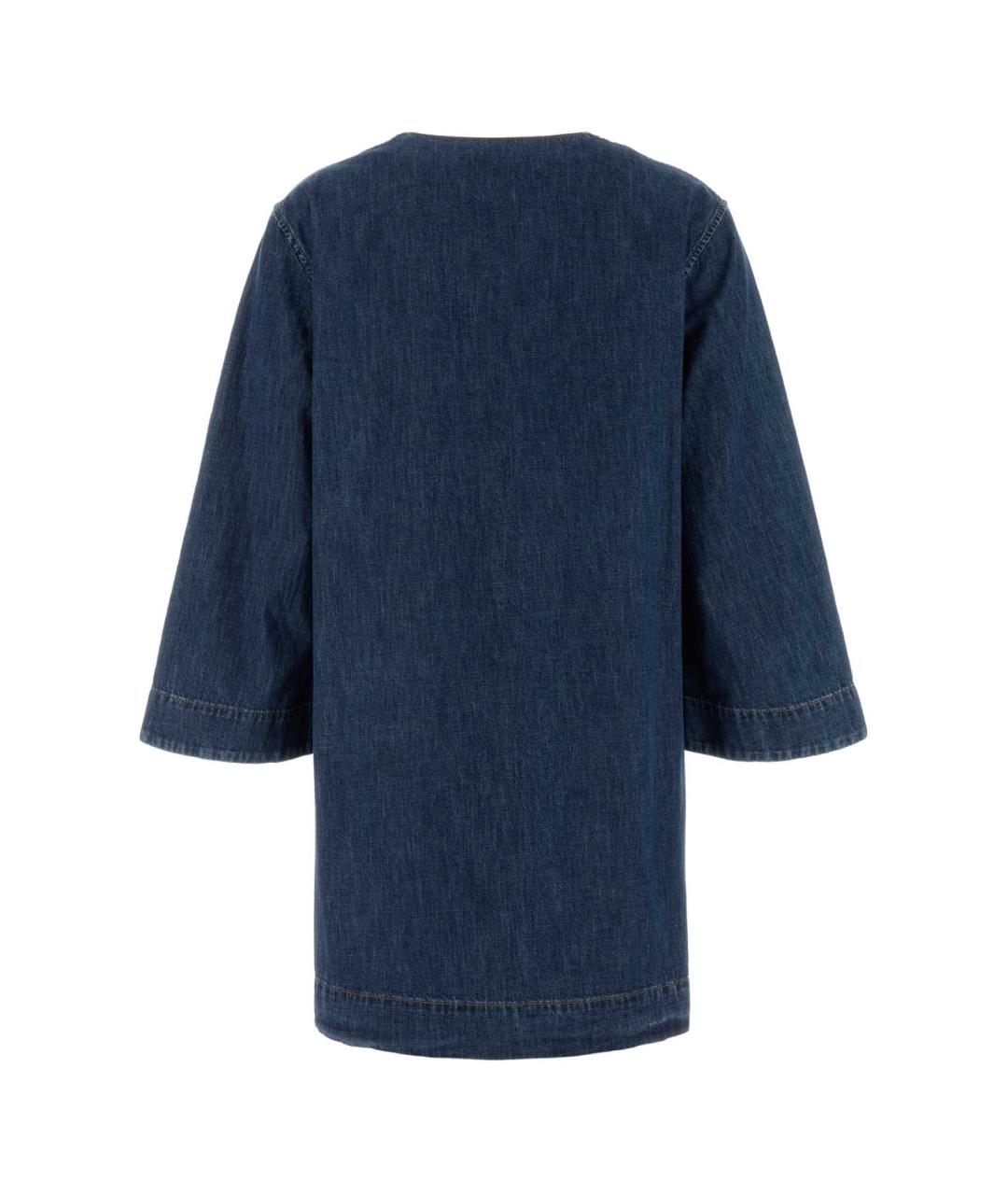 VALENTINO Синее хлопковое повседневное платье, фото 2