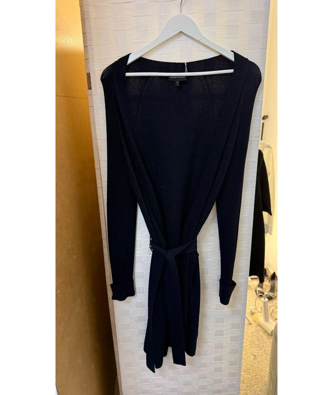EMPORIO ARMANI Темно-синий вискозный кардиган, фото 5