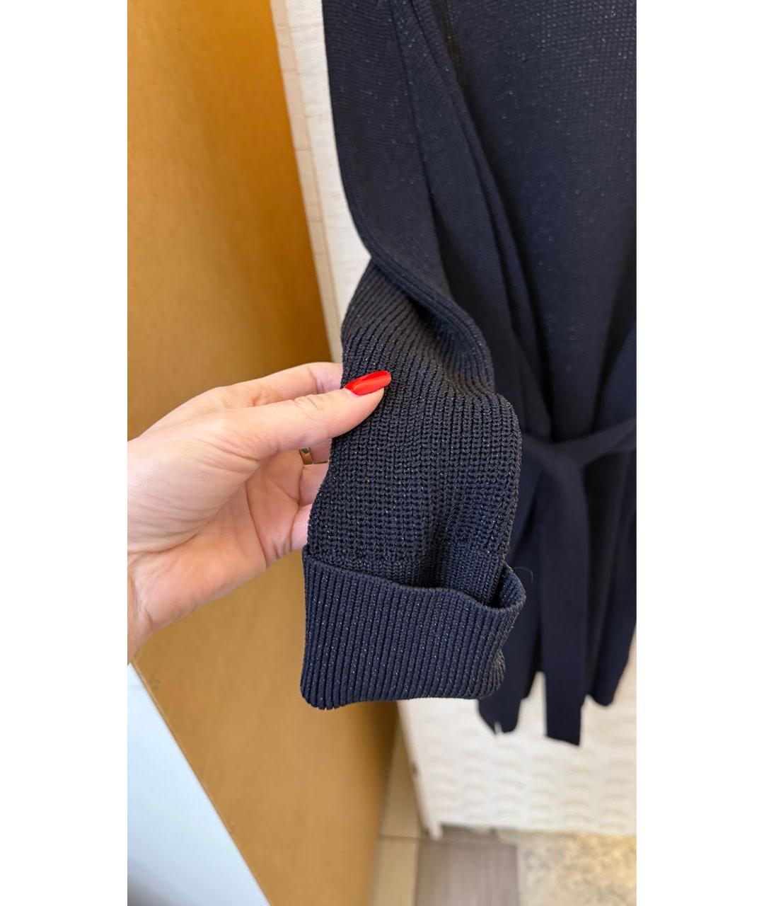 EMPORIO ARMANI Темно-синий вискозный кардиган, фото 3
