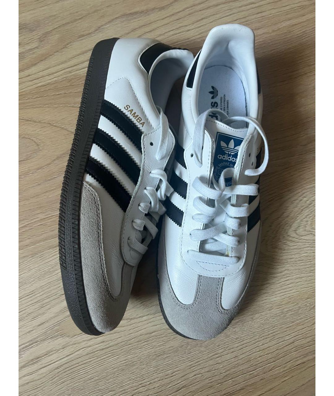 ADIDAS Белые кожаные низкие кроссовки / кеды, фото 3