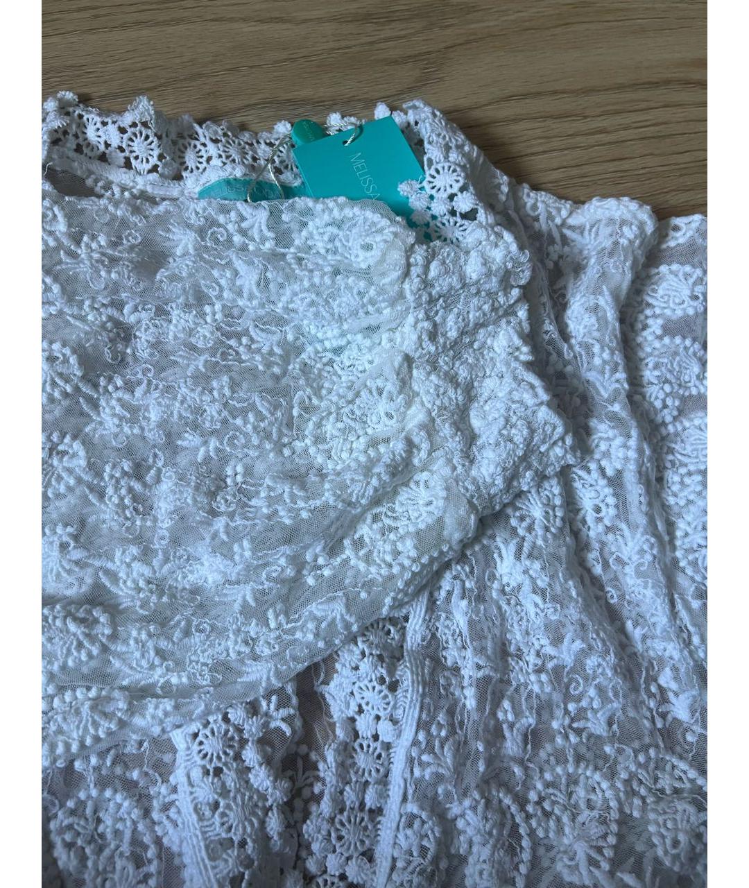 MELISSA ODABASH Белое кружевное коктейльное платье, фото 4