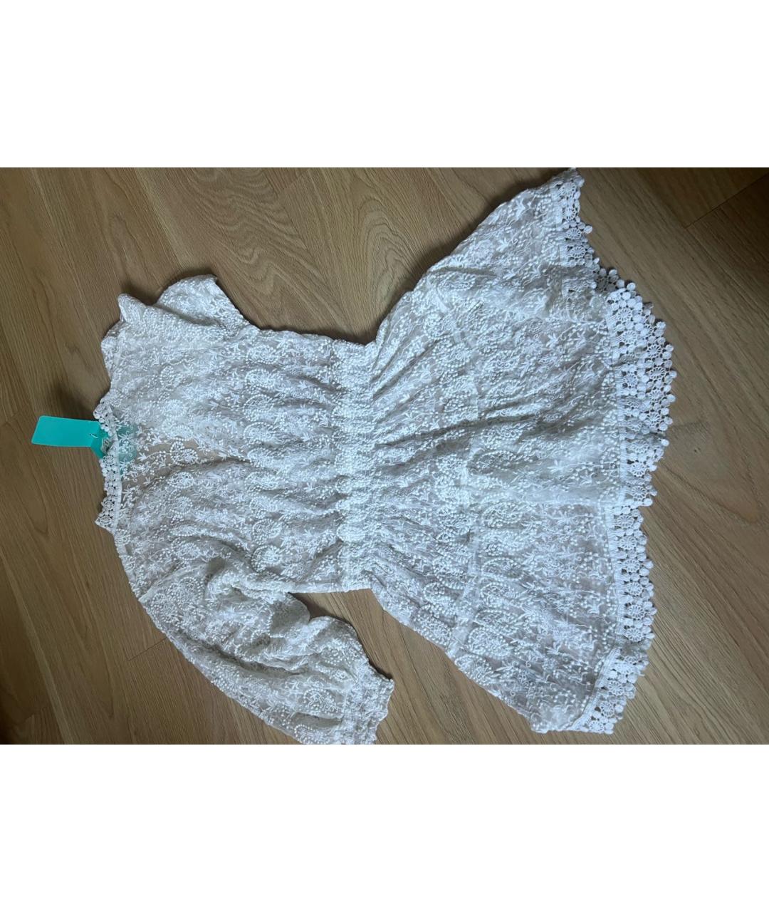 MELISSA ODABASH Белое кружевное коктейльное платье, фото 3