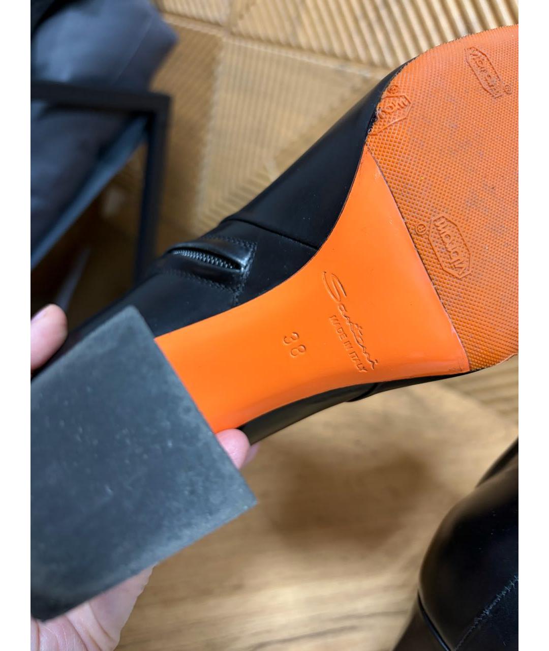 SANTONI Черные кожаные ботильоны, фото 7