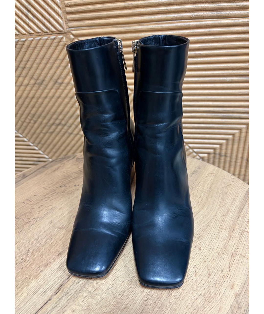 SANTONI Черные кожаные ботильоны, фото 4