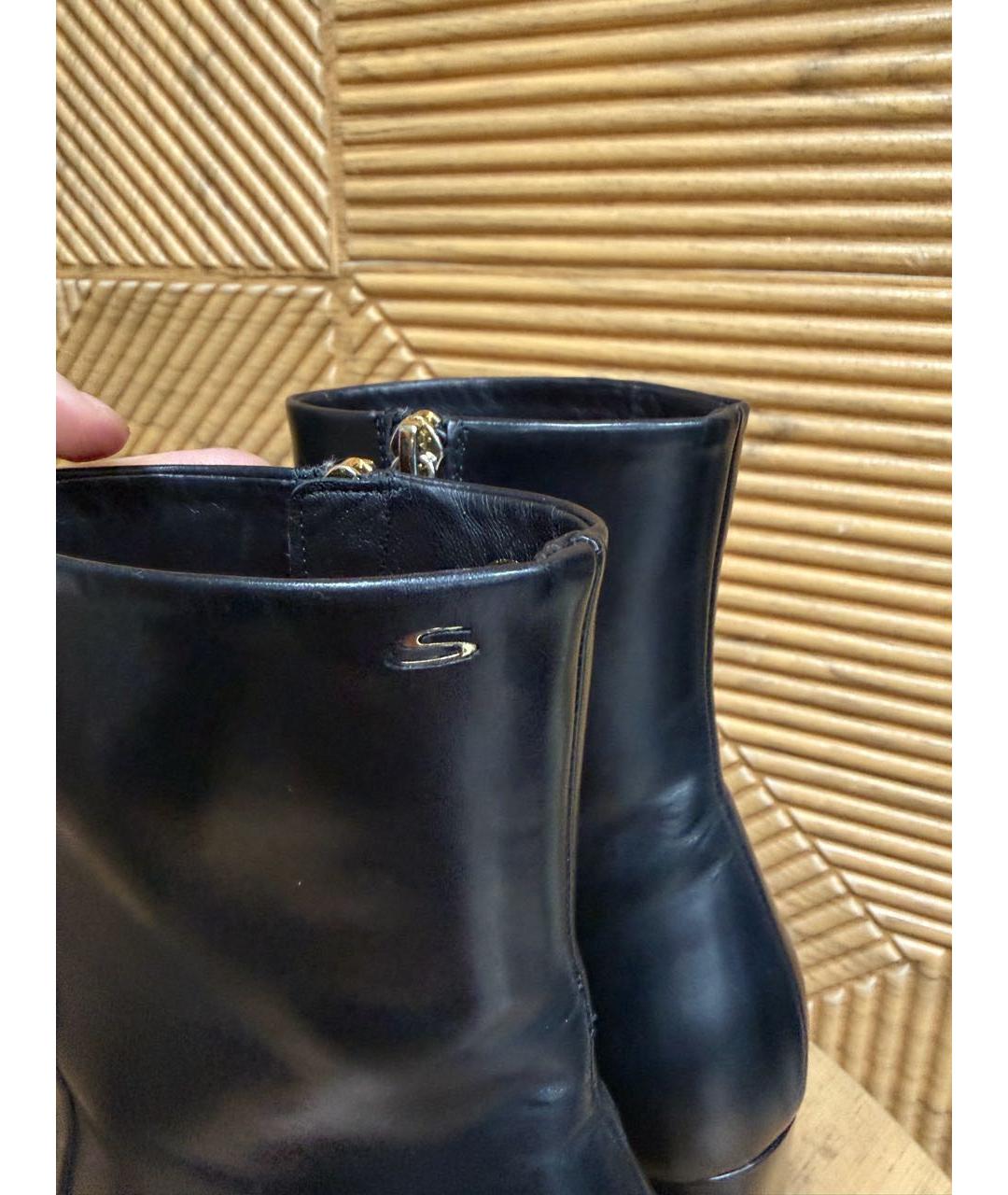 SANTONI Черные кожаные ботильоны, фото 2