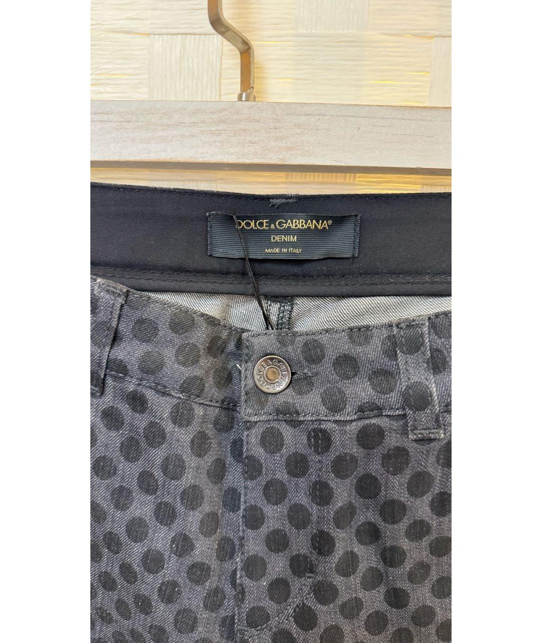 DOLCE&GABBANA Антрацитовые хлопко-эластановые джинсы слим, фото 3