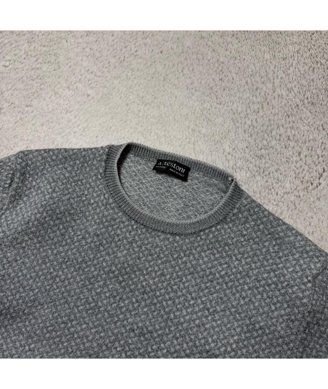 TESTONI Серый шерстяной джемпер / свитер, фото 3