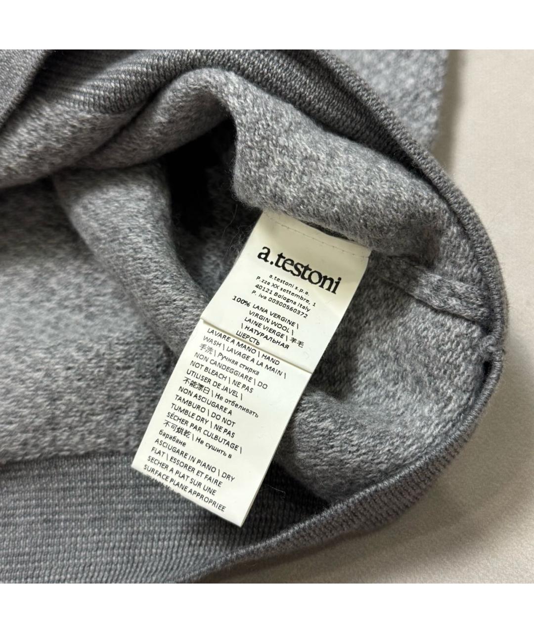 TESTONI Серый шерстяной джемпер / свитер, фото 7