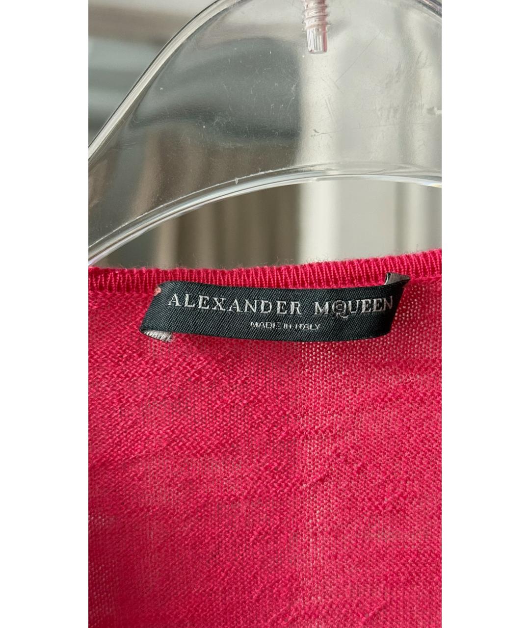 ALEXANDER MCQUEEN Розовый шерстяной кардиган, фото 3