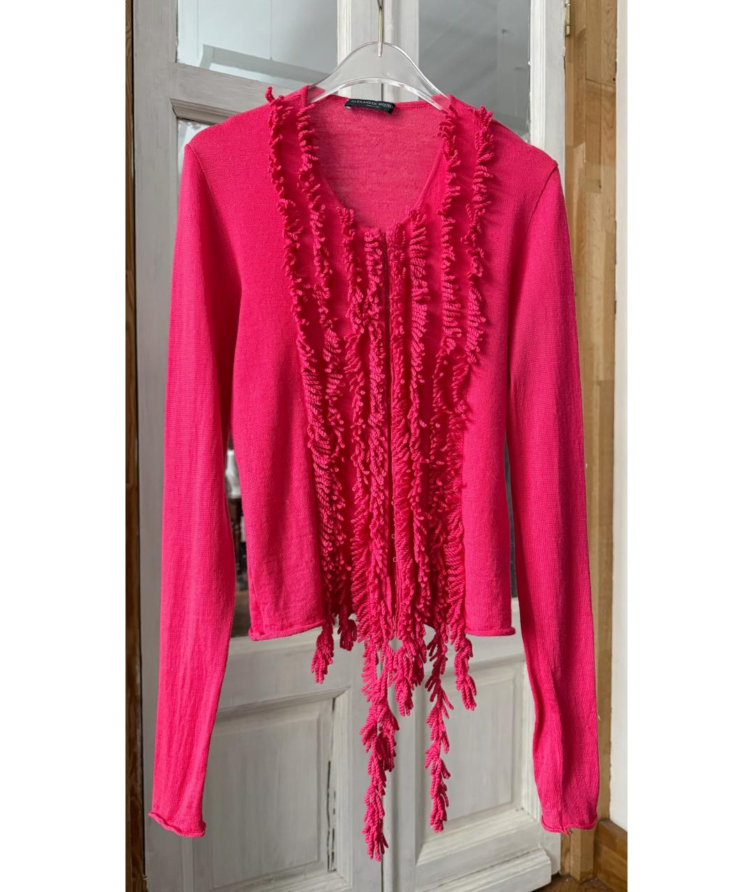 ALEXANDER MCQUEEN Розовый шерстяной кардиган, фото 5
