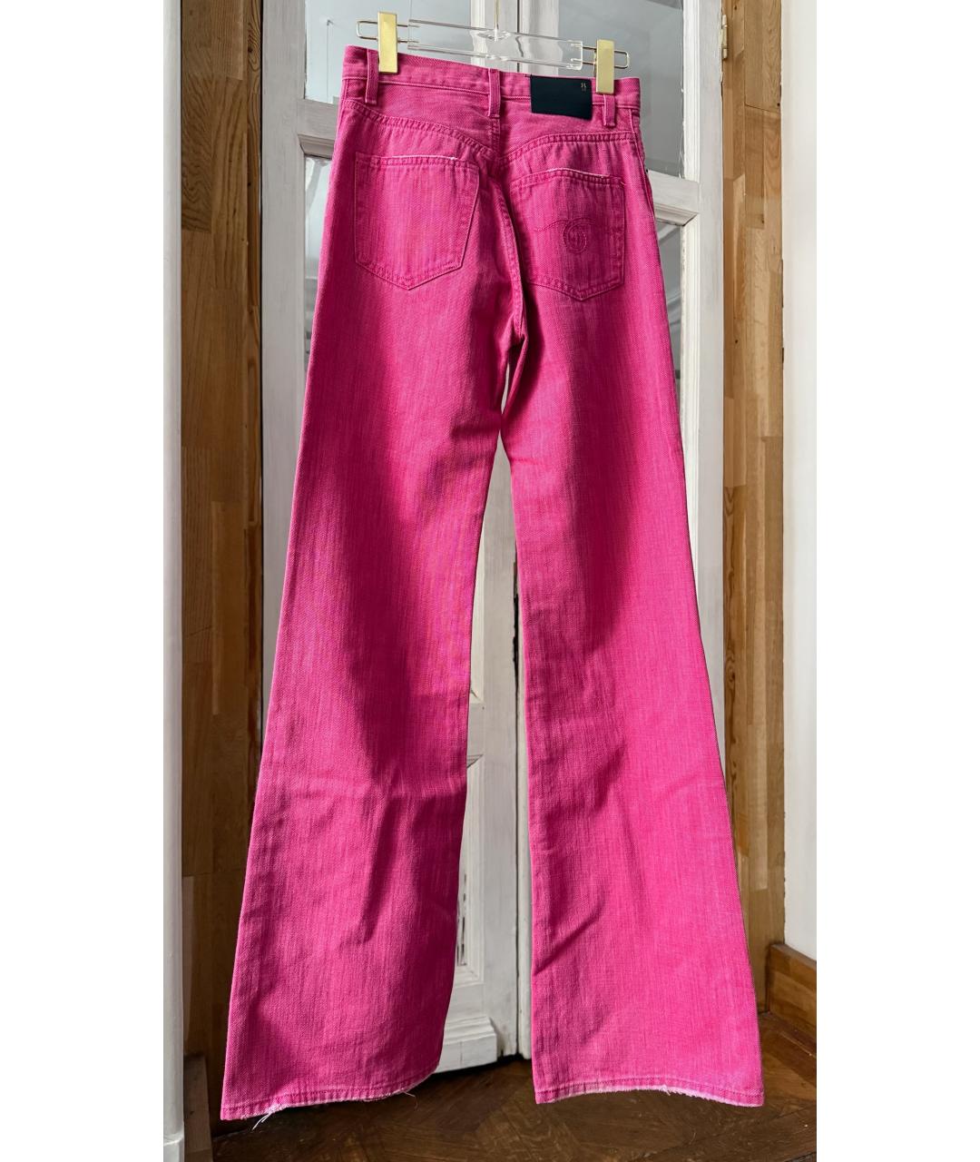R13 Розовые хлопковые прямые джинсы, фото 2