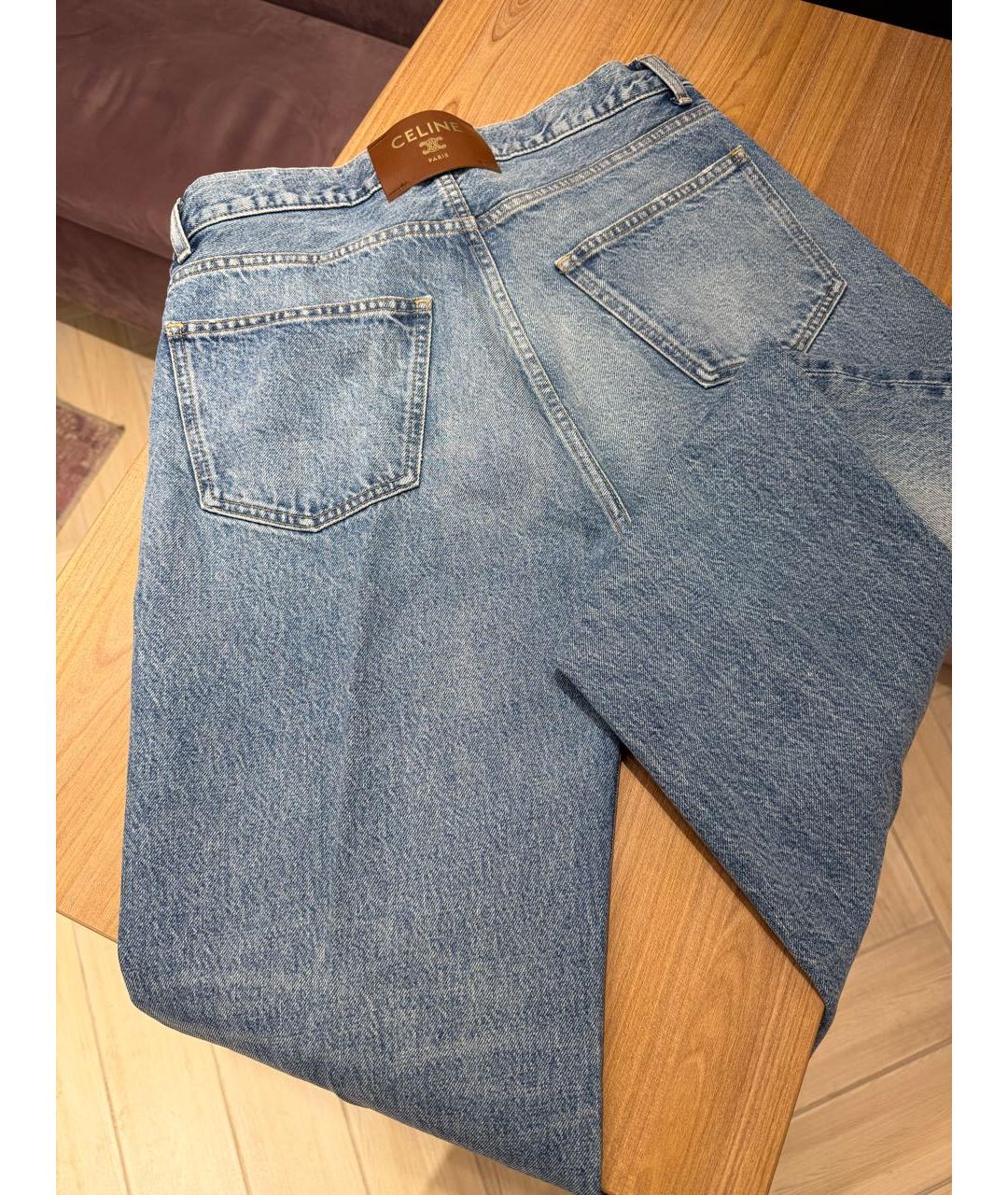 CELINE Синие хлопковые прямые джинсы, фото 2