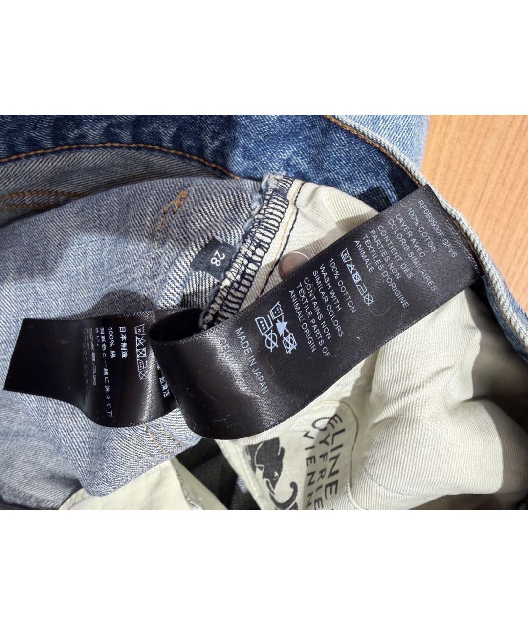 CELINE Синие хлопковые прямые джинсы, фото 7