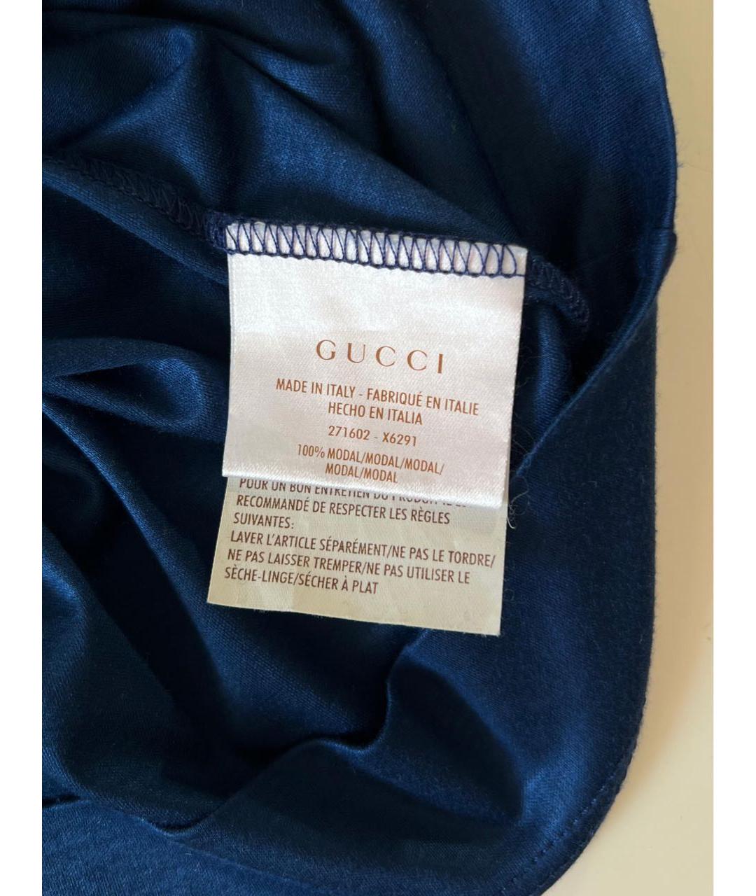 GUCCI Синяя футболка, фото 5