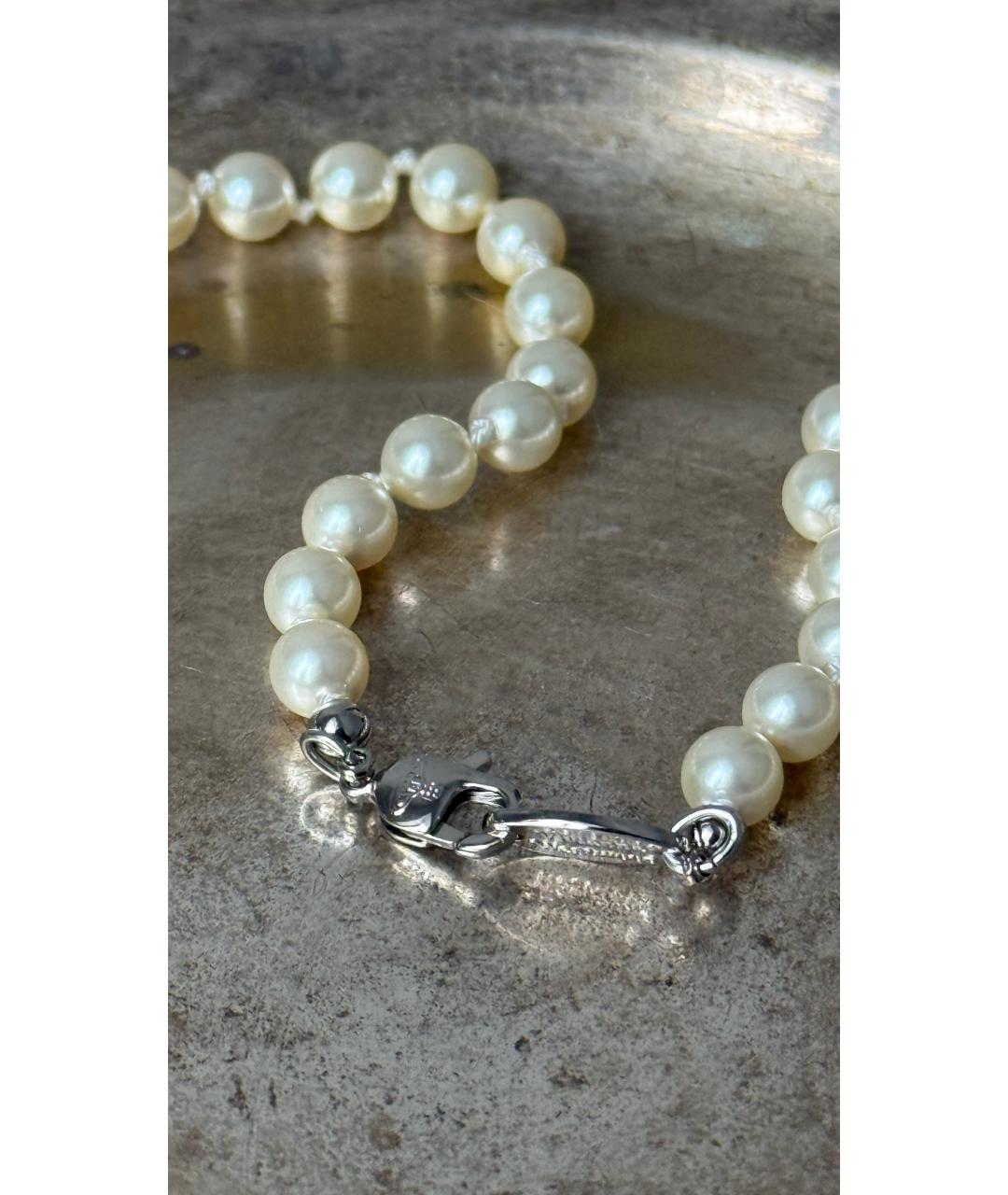 VIVIENNE WESTWOOD Бежевое жемчужное колье, фото 4