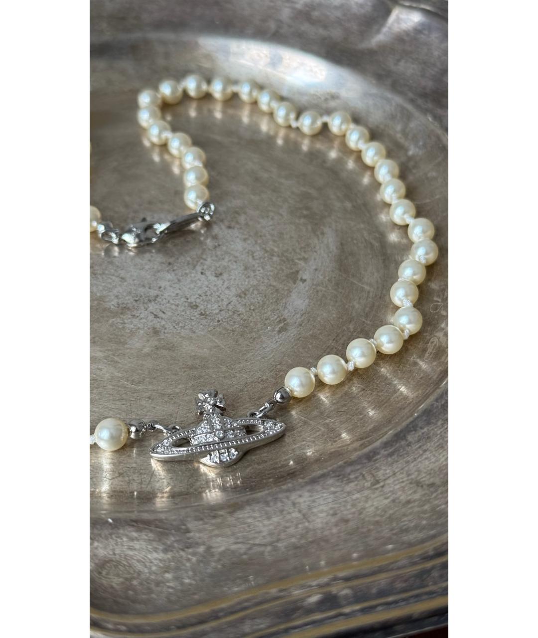 VIVIENNE WESTWOOD Бежевое жемчужное колье, фото 2