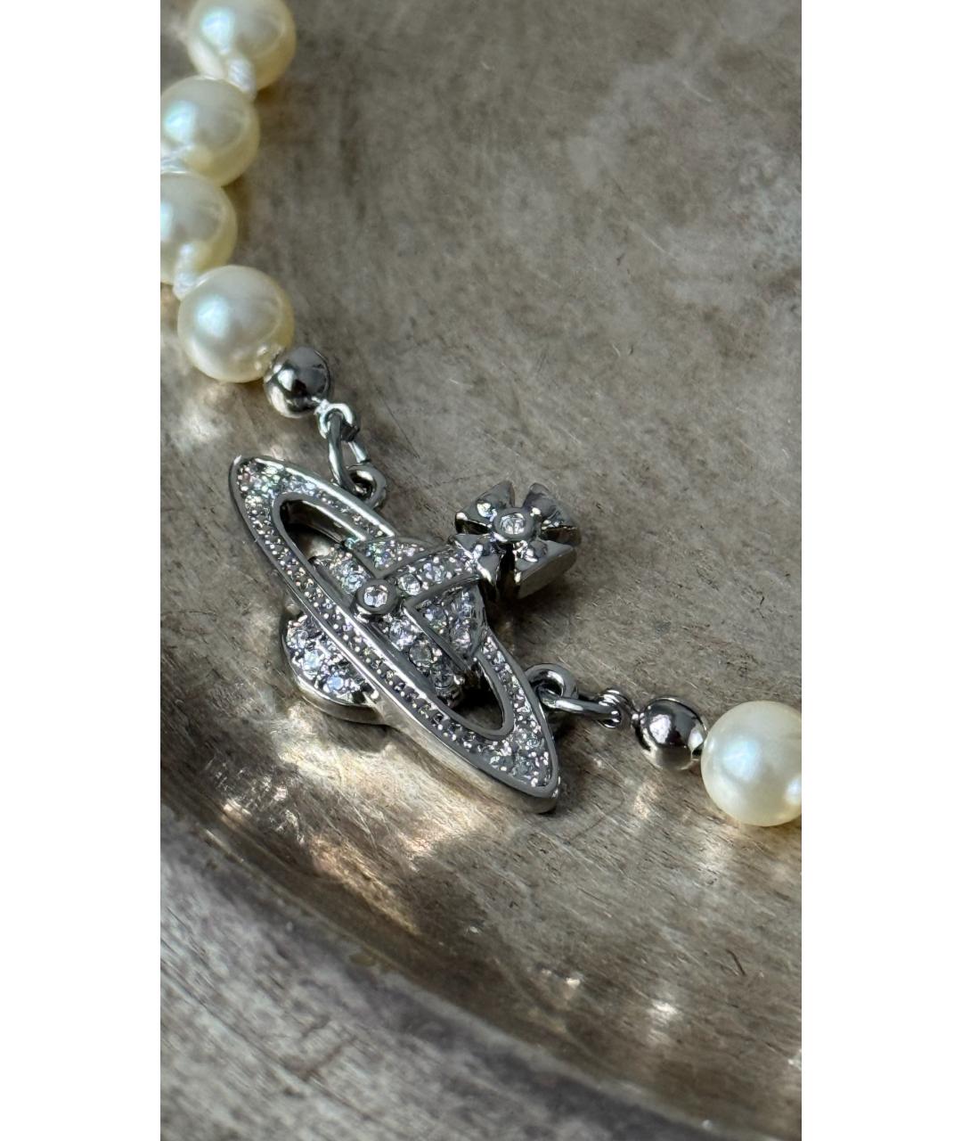 VIVIENNE WESTWOOD Бежевое жемчужное колье, фото 3