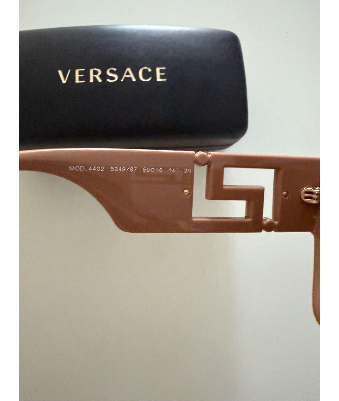 VERSACE Бежевые пластиковые солнцезащитные очки, фото 3