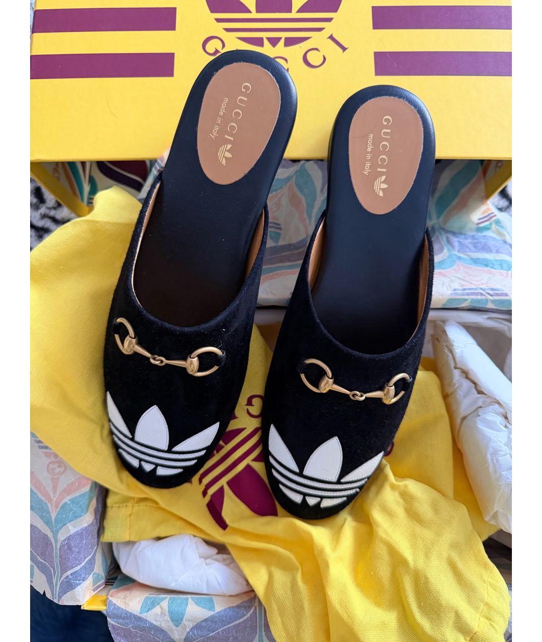 GUCCI Черные замшевые мюли, фото 2