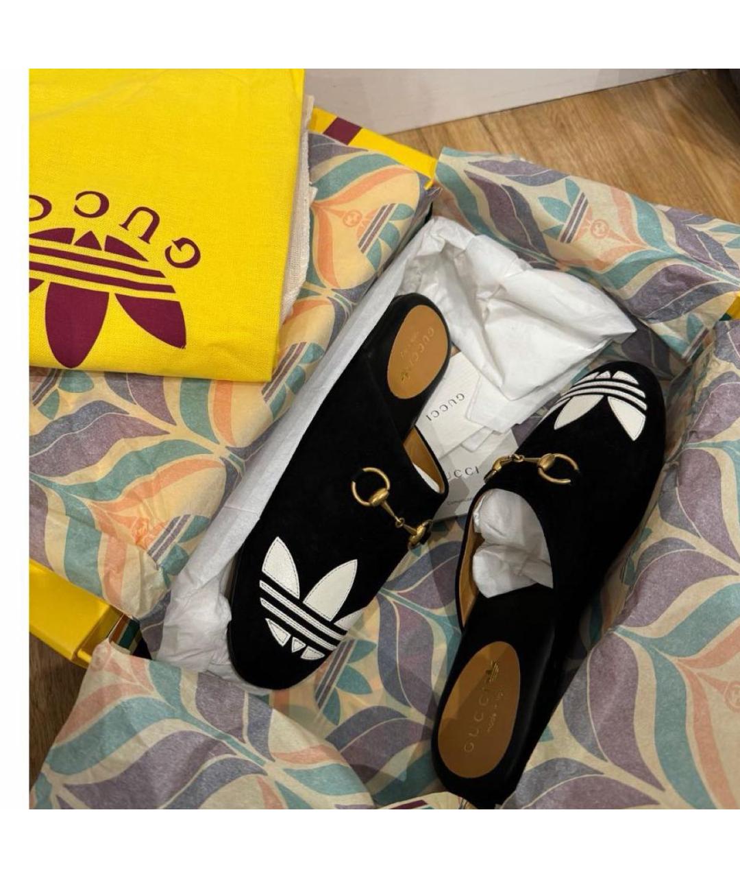 GUCCI Черные замшевые мюли, фото 3