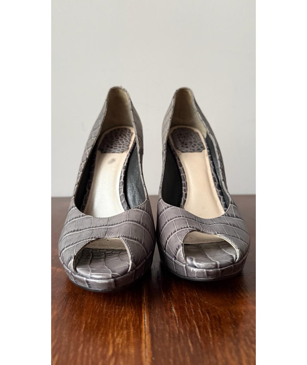 CHRISTIAN DIOR Серые кожаные туфли, фото 2