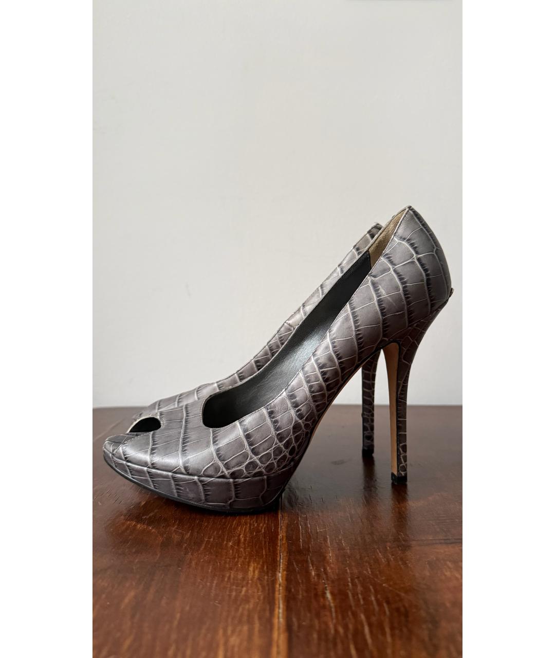 CHRISTIAN DIOR Серые кожаные туфли, фото 6