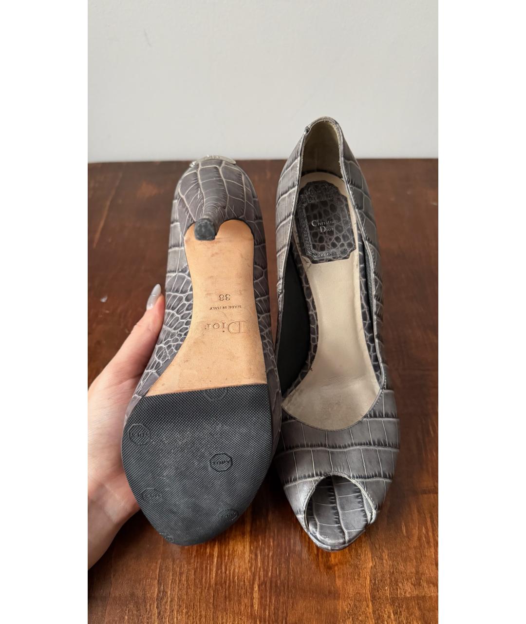 CHRISTIAN DIOR Серые кожаные туфли, фото 5