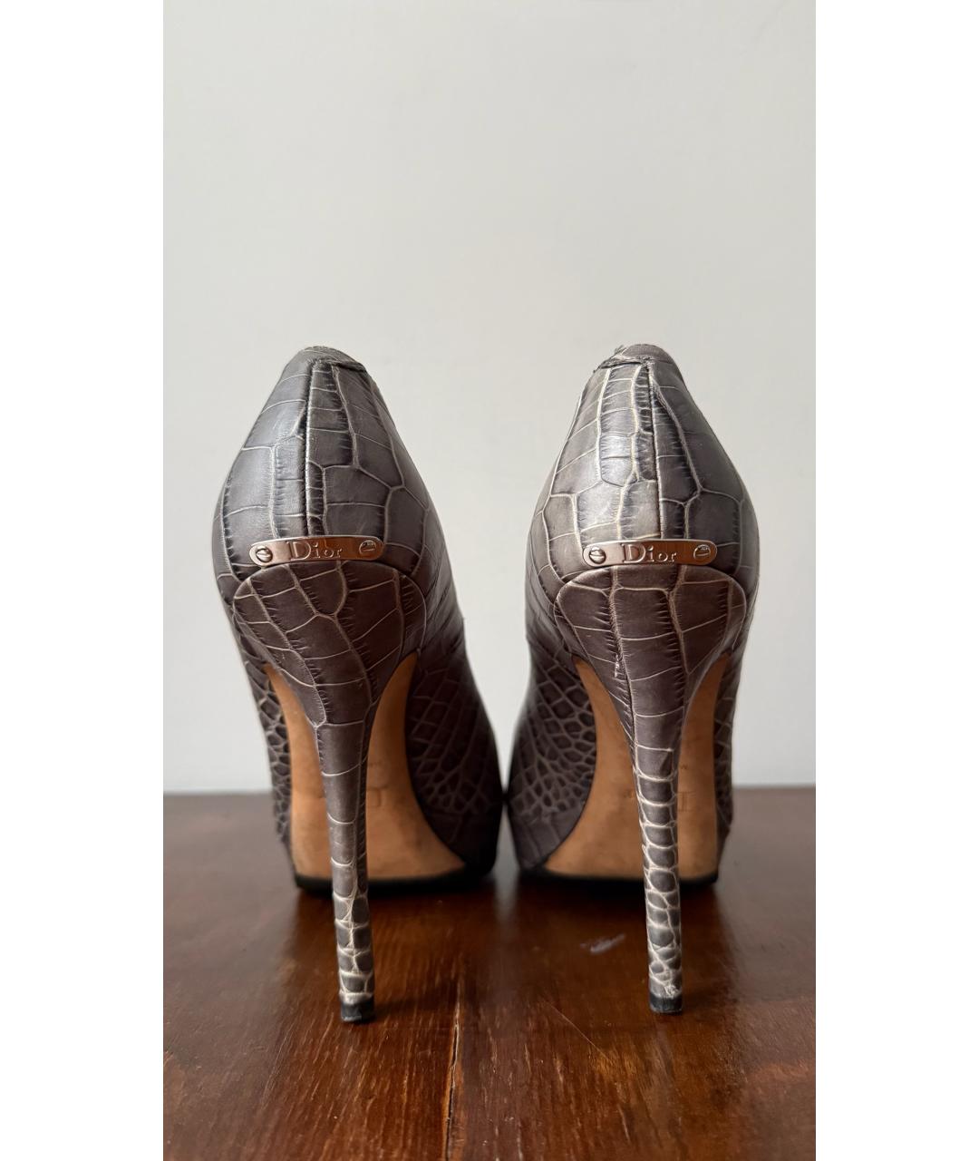 CHRISTIAN DIOR Серые кожаные туфли, фото 4