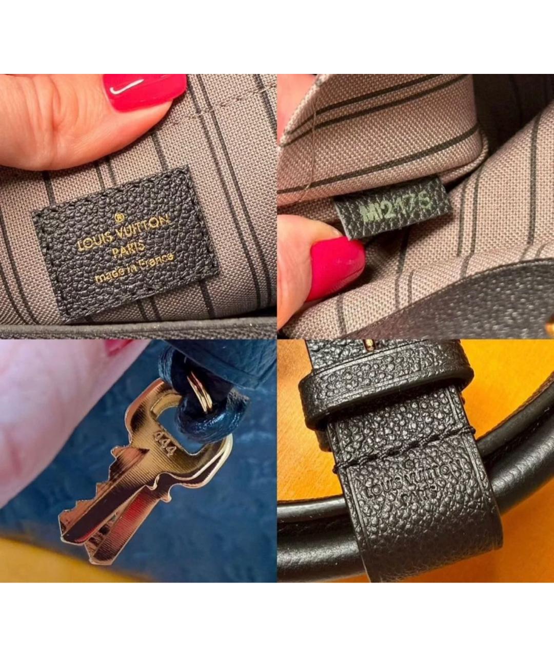 LOUIS VUITTON Черная кожаная сумка тоут, фото 5