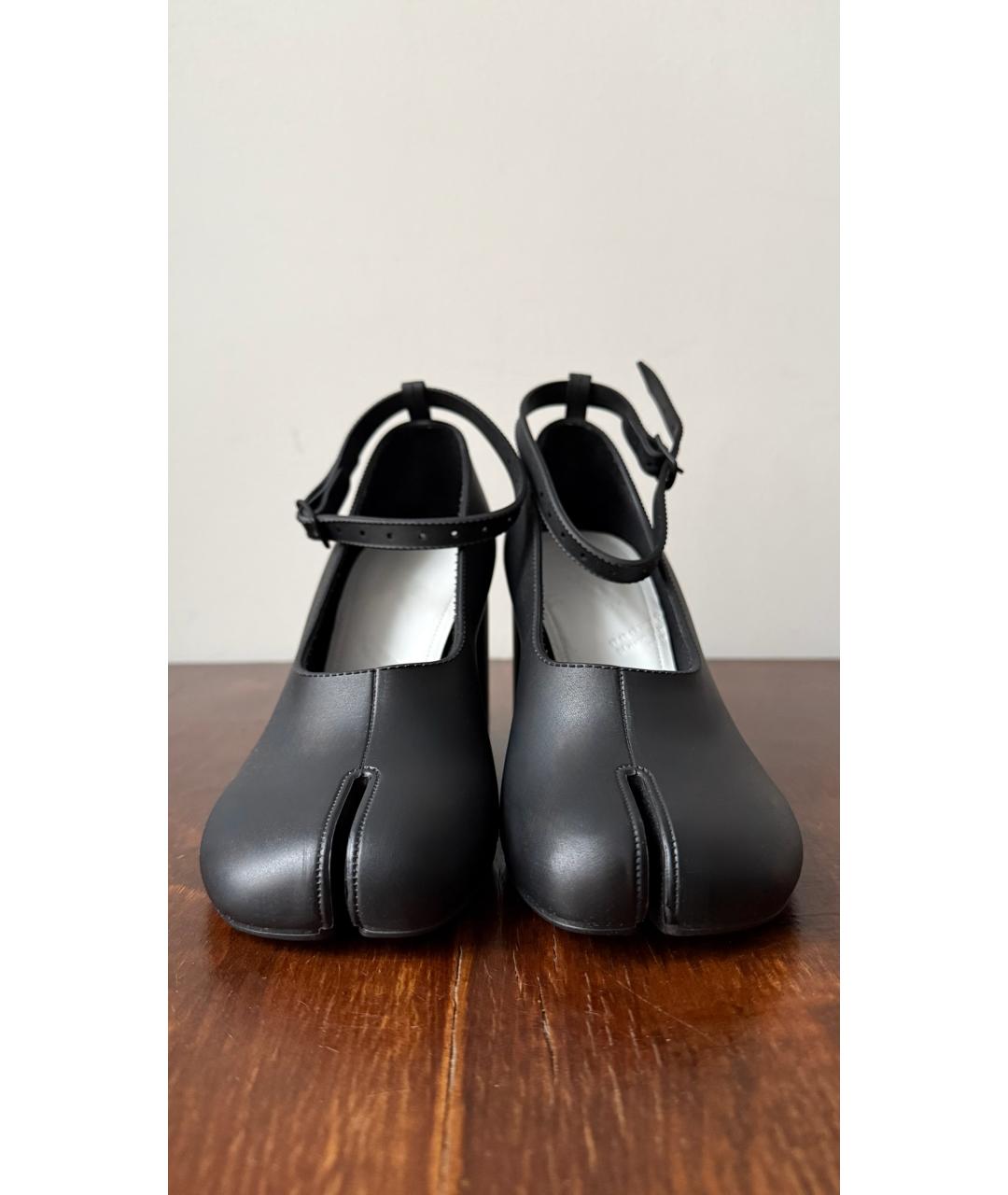 MAISON MARGIELA Черные кожаные туфли, фото 2